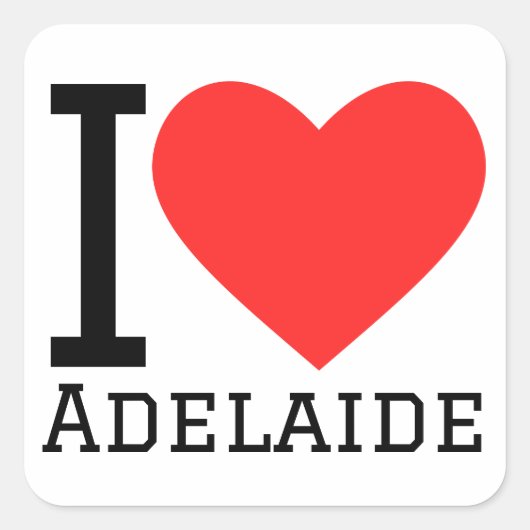 Sticker Carré J'aime Adelaide (Devant)