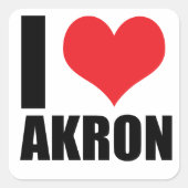 Sticker Carré J'aime Akron (Devant)