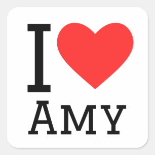 Sticker Carré J'aime Amy