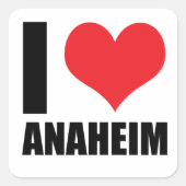 Sticker Carré J'aime Anaheim (Devant)