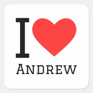 Sticker Carré J'aime andrew