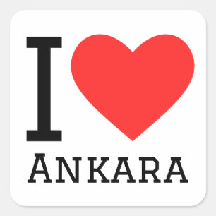 Sticker Carré J'aime Ankara