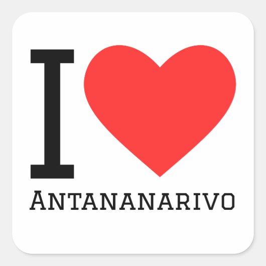 Sticker Carré J'aime antanarivo (Devant)