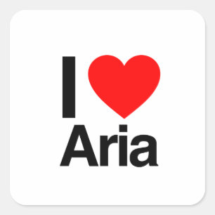 Sticker Carré j'aime aria