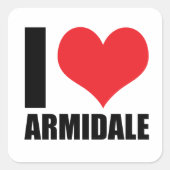 Sticker Carré J'aime Armidale (Devant)