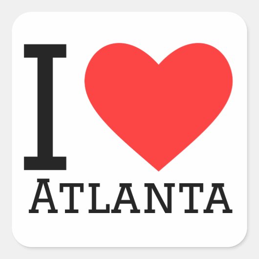 Sticker Carré J'aime Atlanta (Devant)