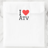 Sticker Carré J'aime atv (Sac)