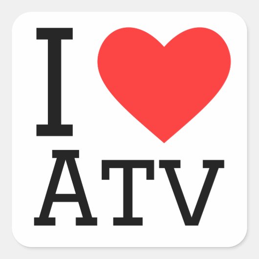 Sticker Carré J'aime atv (Devant)