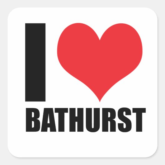 Sticker Carré J'aime Bathurst (Devant)