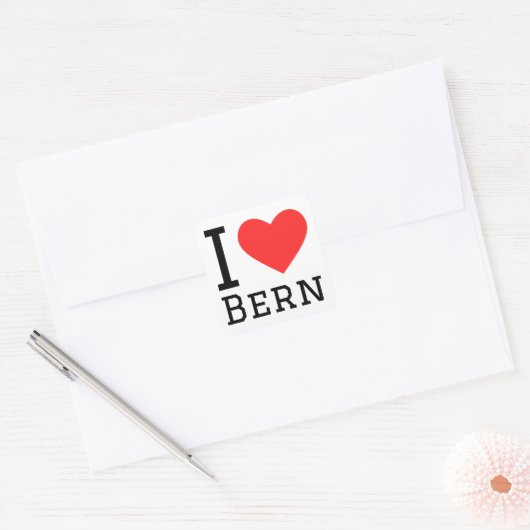 Sticker Carré J'aime bern (Enveloppe)