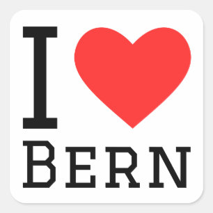 Sticker Carré J'aime bern