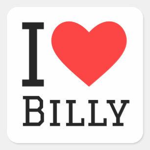 Sticker Carré J'aime Billy