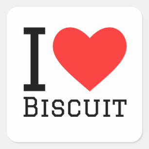 Sticker Carré J'aime biscuit