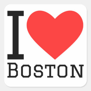 Sticker Carré J'aime boston