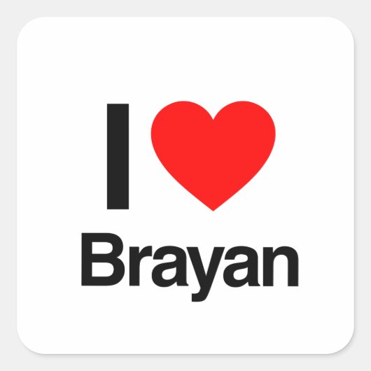 Sticker Carré j'aime brayan (Devant)