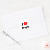 Sticker Carré j'aime brayan (Enveloppe)