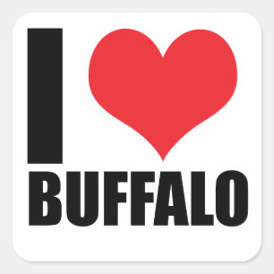Sticker Carré J'aime Buffalo