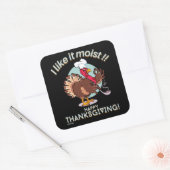 Sticker Carré J'AIME ÇA MOIST BON THANKSGIVING drôle dinde (Enveloppe)