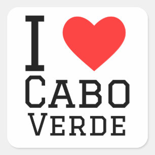 Sticker Carré J'aime Cabo verde