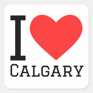 Sticker Carré J'aime Calgary