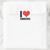 Sticker Carré J'aime Canberra (Sac)