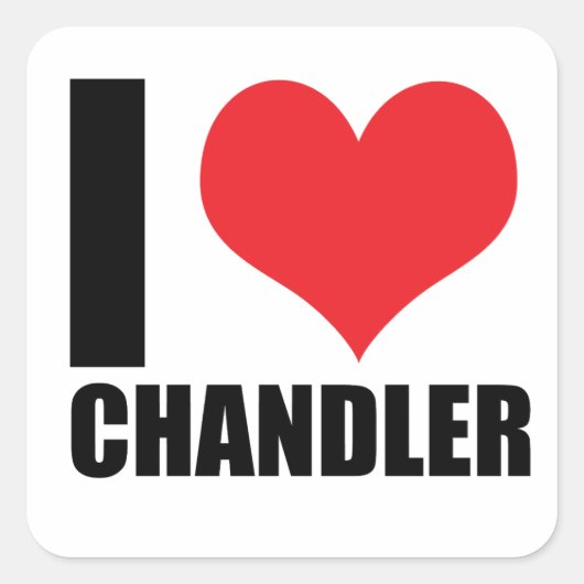 Sticker Carré J'aime Chandler (Devant)