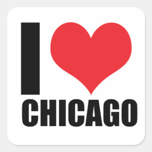 Sticker Carré J'aime Chicago