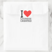 Sticker Carré J'aime Chinois crevé (Sac)