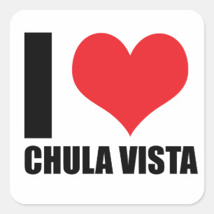 Sticker Carré J'aime Chula Vista
