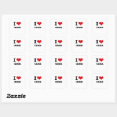 Sticker Carré J'aime Cider (Feuille)