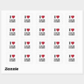 Sticker Carré J'aime Color Guard (Feuille)