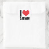 Sticker Carré J'aime Darwin (Sac)