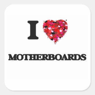 Sticker Carré J'aime des cartes mères