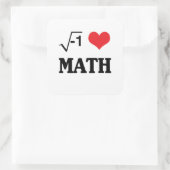 Sticker Carré J'aime des maths (Sac)