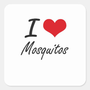 Sticker Carré J'aime des moustiques