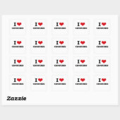 Sticker Carré J'aime des recensements (Feuille)