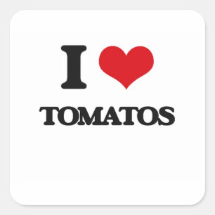 Sticker Carré J'aime des tomates