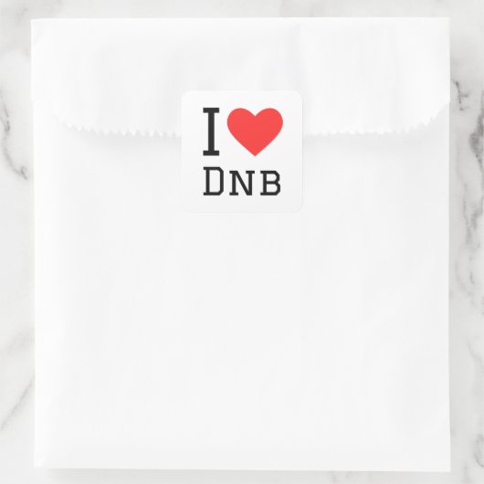 Sticker Carré J'aime dnb (Sac)