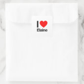 Sticker Carré j'aime elaine (Sac)