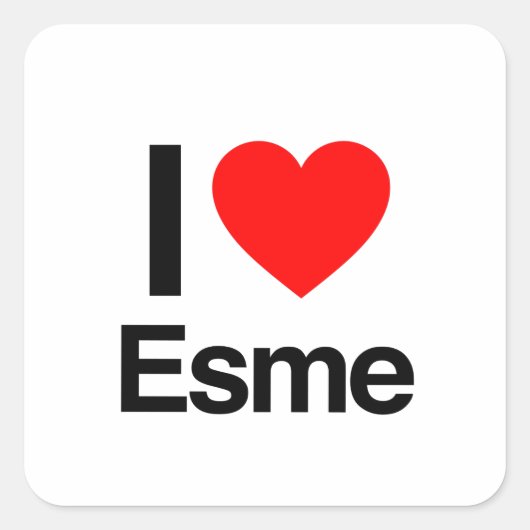 Sticker Carré j'aime esme (Devant)