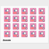 Sticker Carré J'aime et je m'abonne (Feuille)