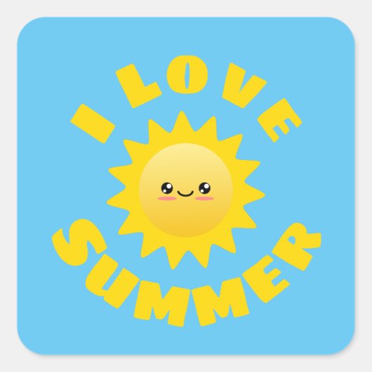 Sticker Carré J'aime été (Devant)