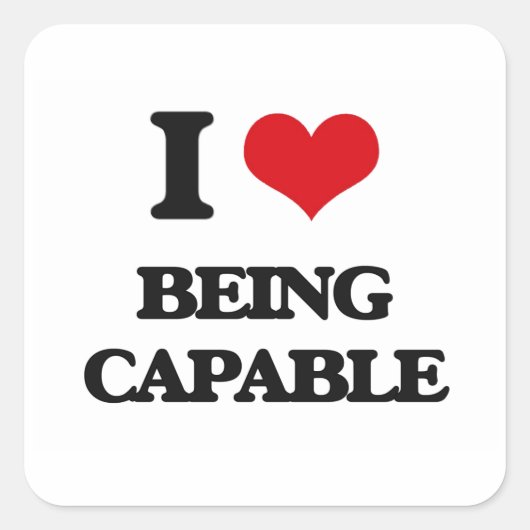 Sticker Carré J'aime être capable (Devant)