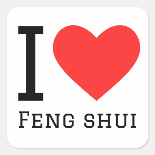 Sticker Carré J'aime feng shui (Devant)