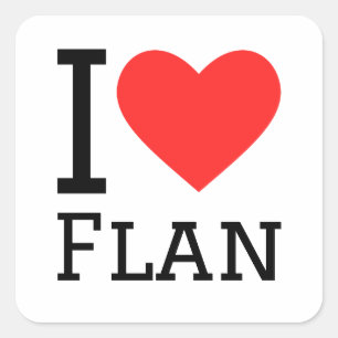 Sticker Carré J'aime flan