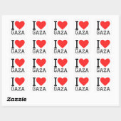 Sticker Carré J'aime gaza (Feuille)