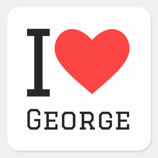 Sticker Carré J'aime george (Devant)