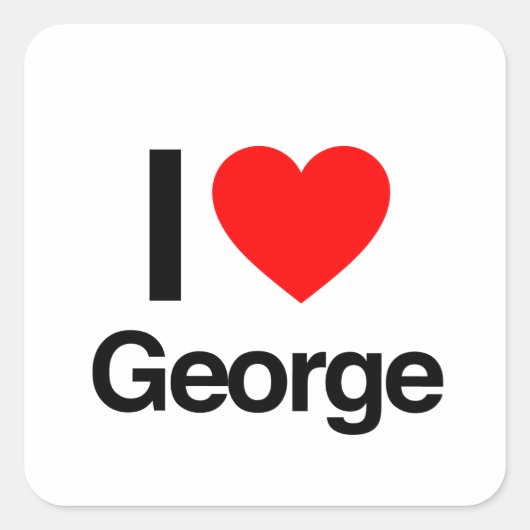 Sticker Carré j'aime george (Devant)