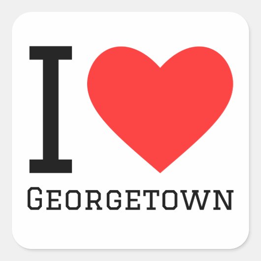 Sticker Carré J'aime Georgetown (Devant)