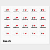 Sticker Carré J'aime Gobbledygook (Feuille)